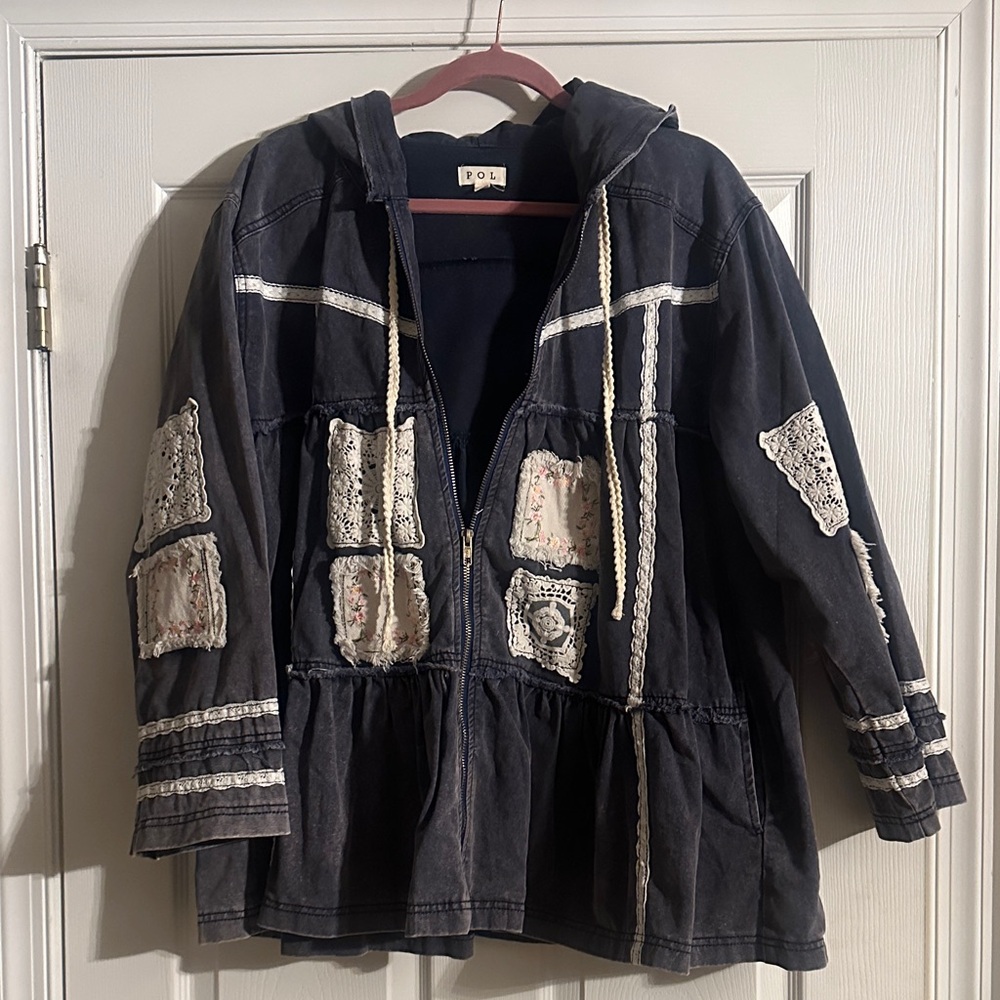 POL Patchwork peplum Jacket - image 1